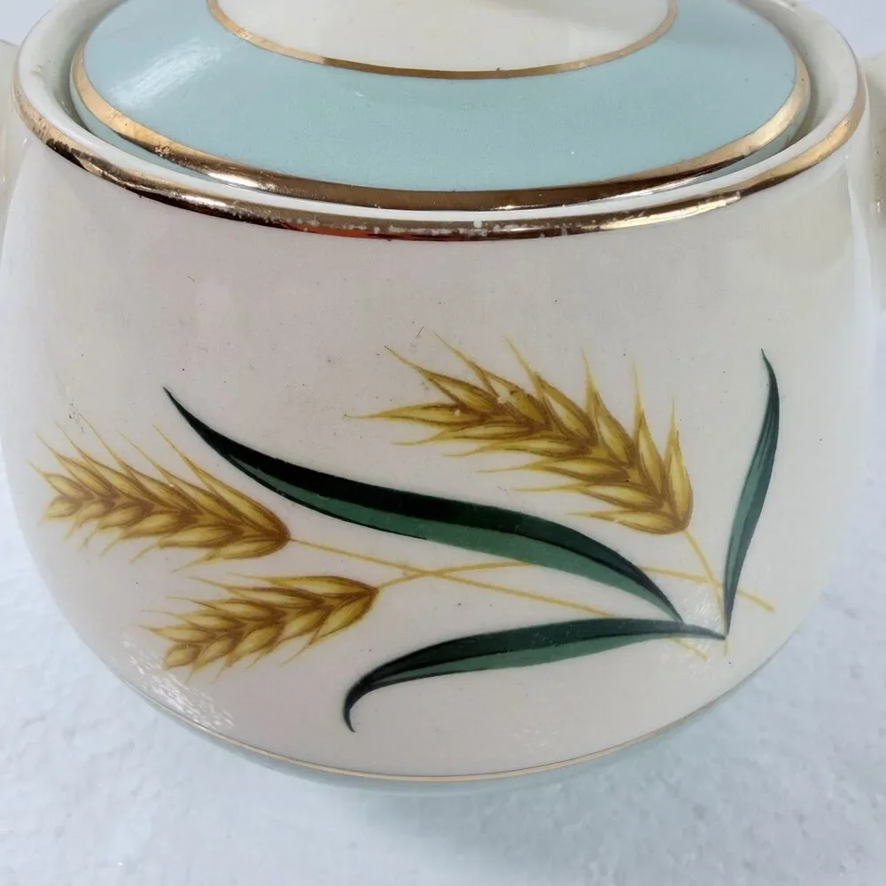 International D.S. CO. VIKING WHEAT Covered Sugar Dish 1950s-1960s Vintage